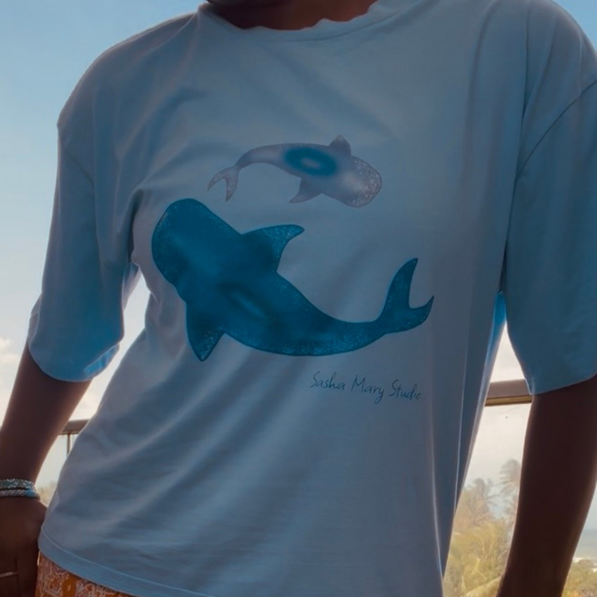 Blue Whale Shark Oversized Tee