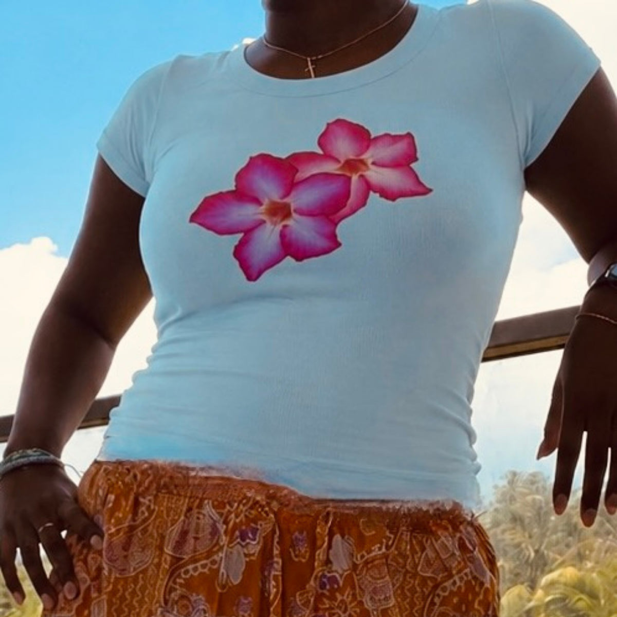 Baby Blue Floral Baby Tee