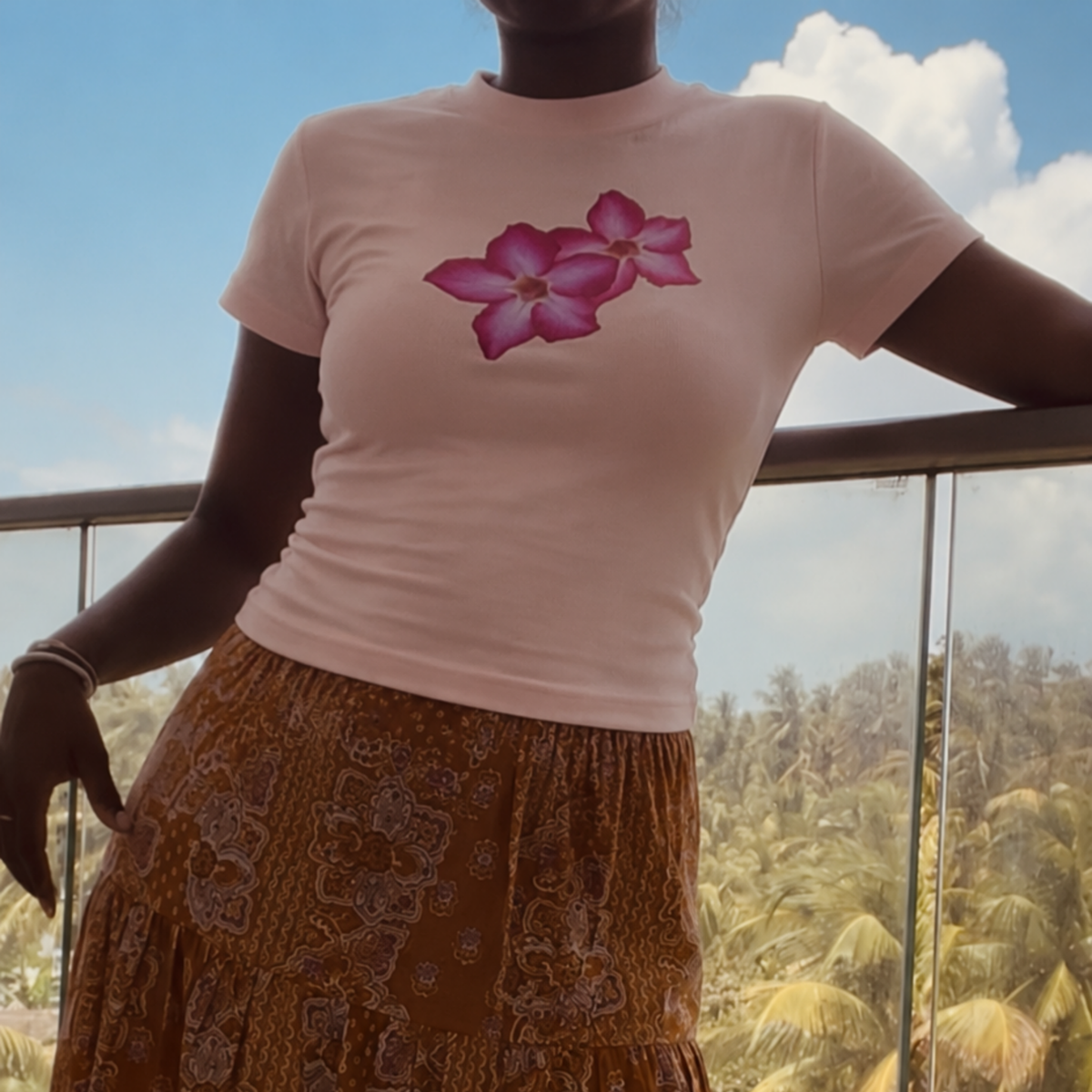 Pinky Floral Baby Tee