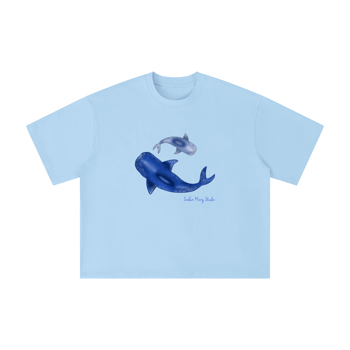 Blue Whale Shark Oversized Tee